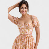 Valentina - Koralline Lilled Kleid