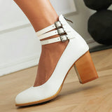 Kasilda - Paksu taldaga ankle strap sandaalid
