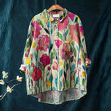 Flävia - Vintage Loodusmotiividega Casual Särk