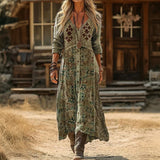 Maria - Vintage'ist Inspireeritud Pika Varrukaga Casual Kleid