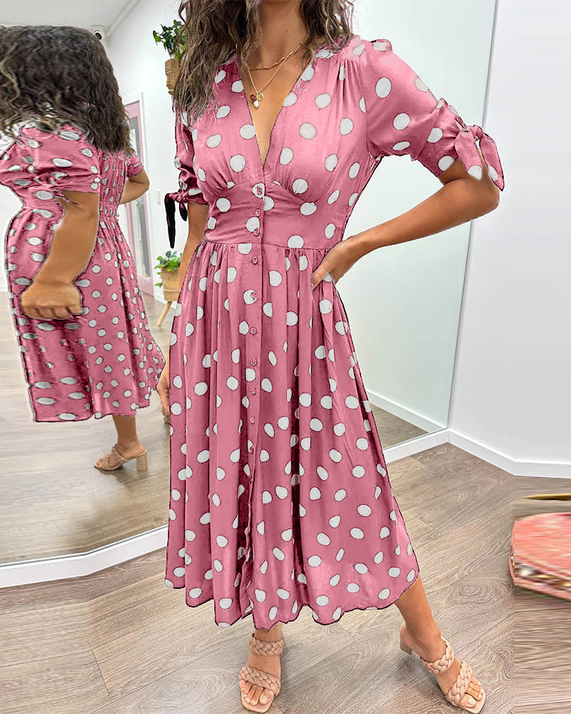 Monika - Elegantne Täpiline Kleid