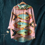 Elisa - Vintage Kalakujundusega Casual Särk