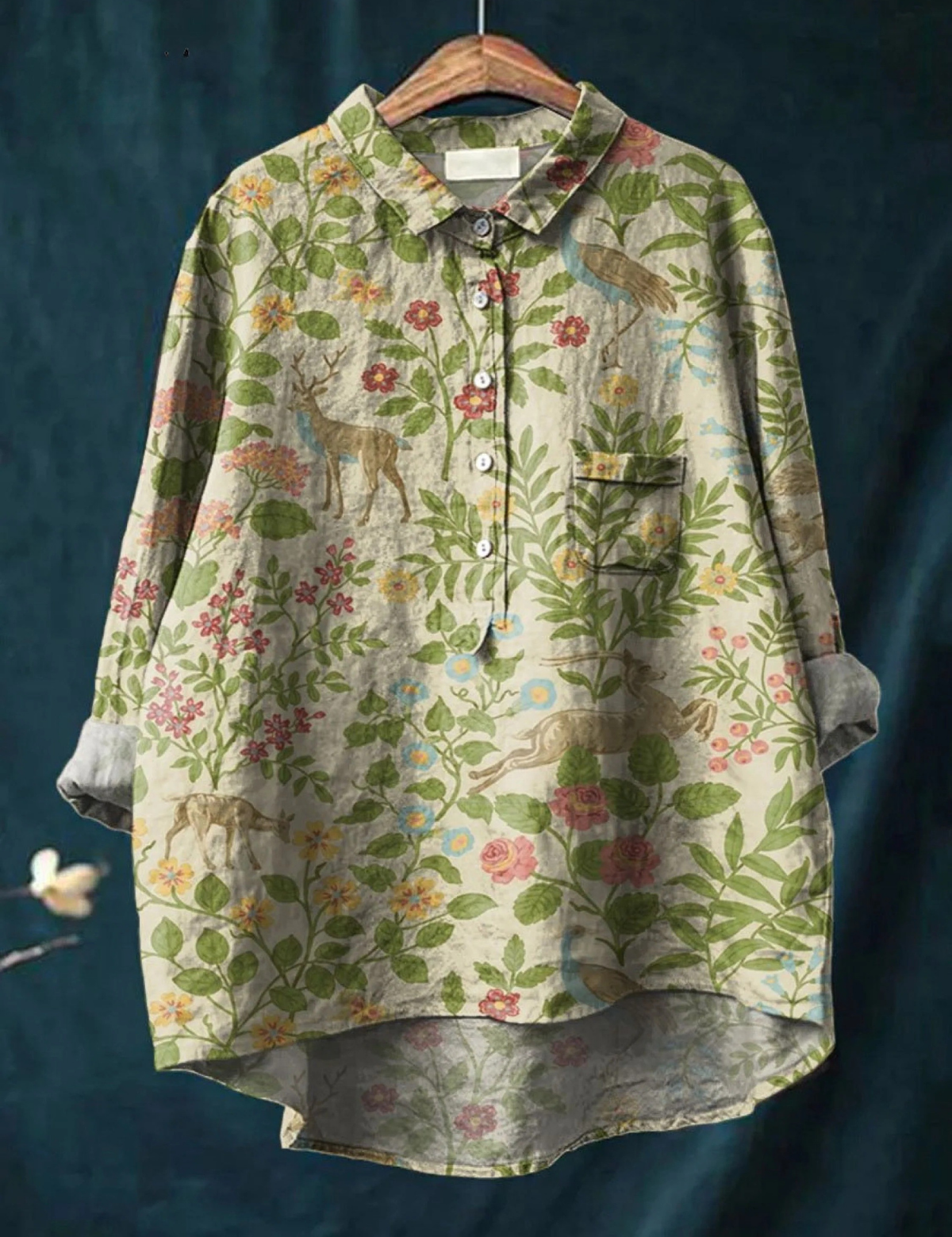 Georgina - Vintage Loodusmotiividega Casual Särk