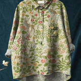 Georgina - Vintage Loodusmotiividega Casual Särk
