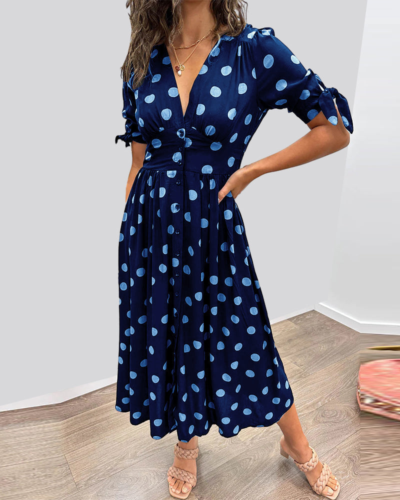 Monika - Elegantne Täpiline Kleid
