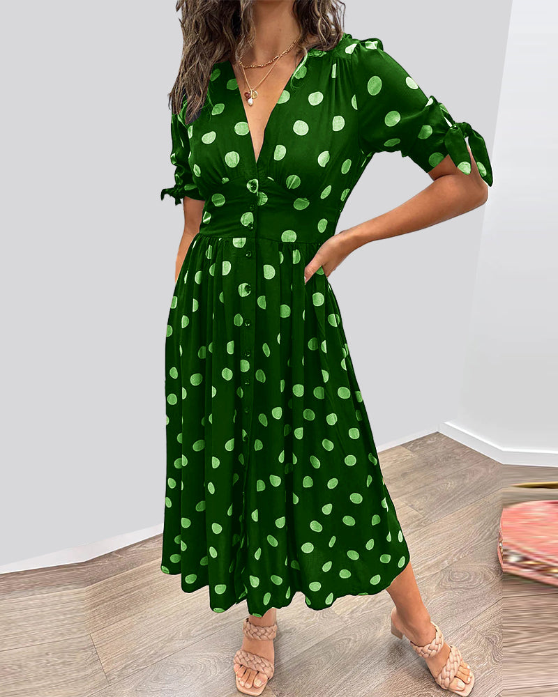 Mona - Elegantne Täpiline Kleid