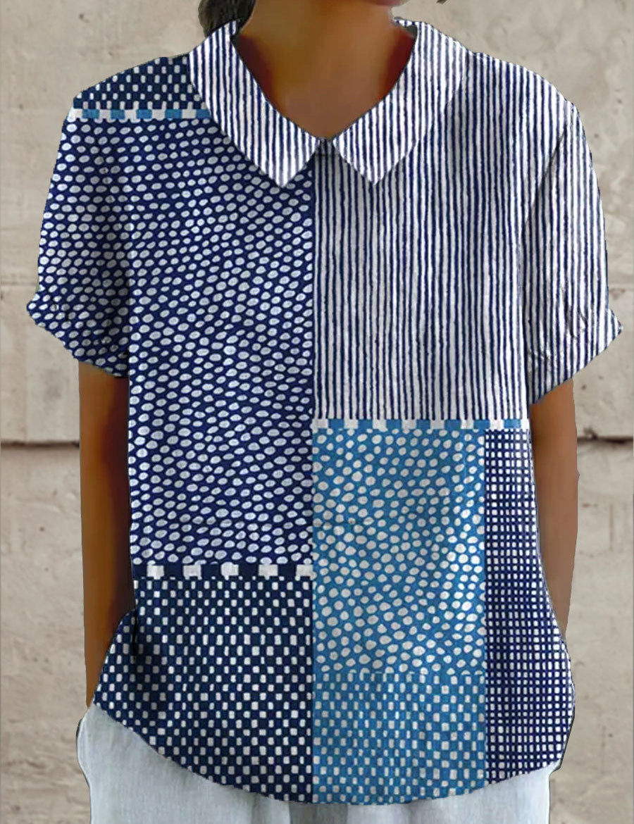 Alina - Patchwork mustriga särk