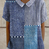 Alina - Patchwork mustriga särk