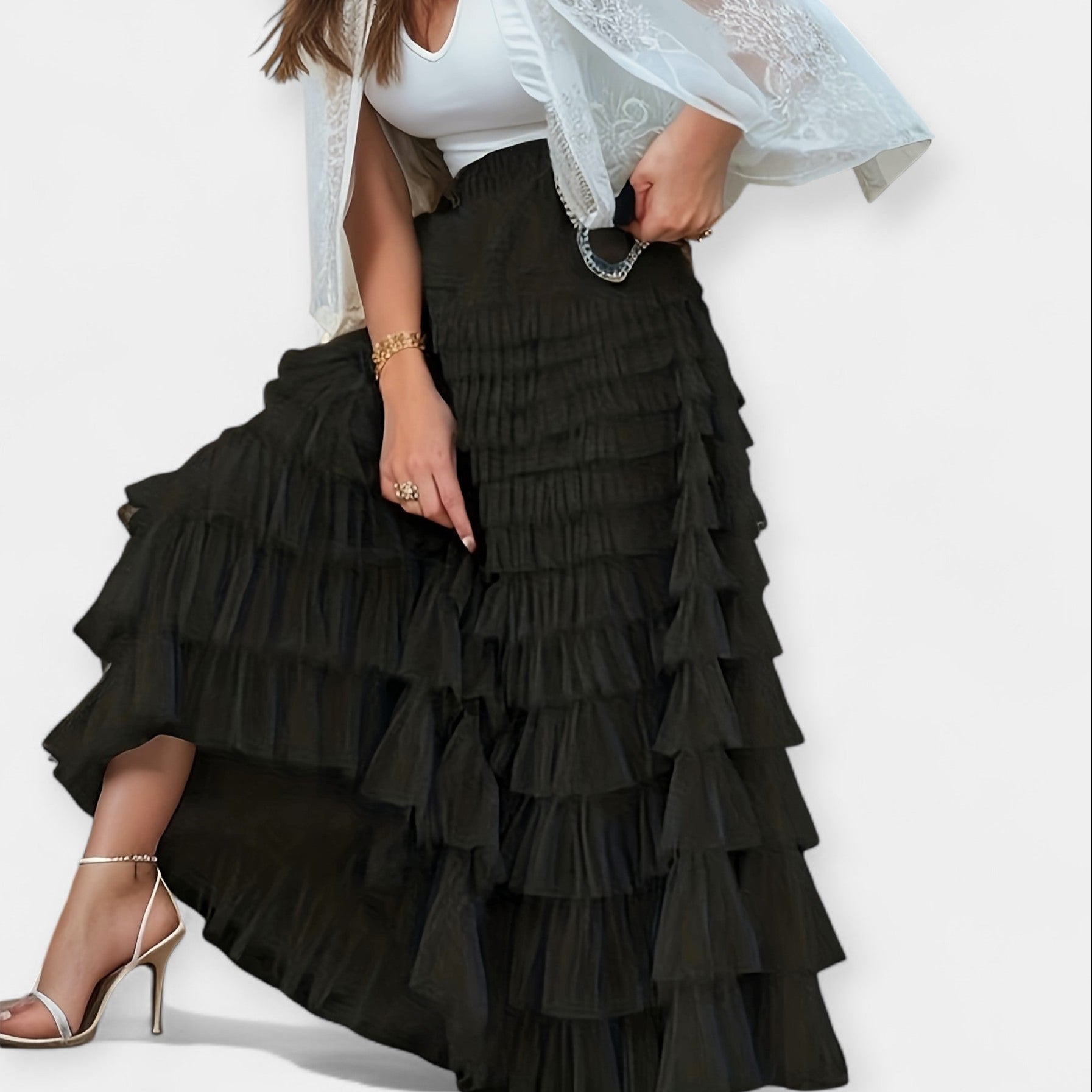 Elegantne Seelik Tülli Detailiga