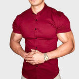Rikardo - Lühikesed Varrukad Slim Särgid