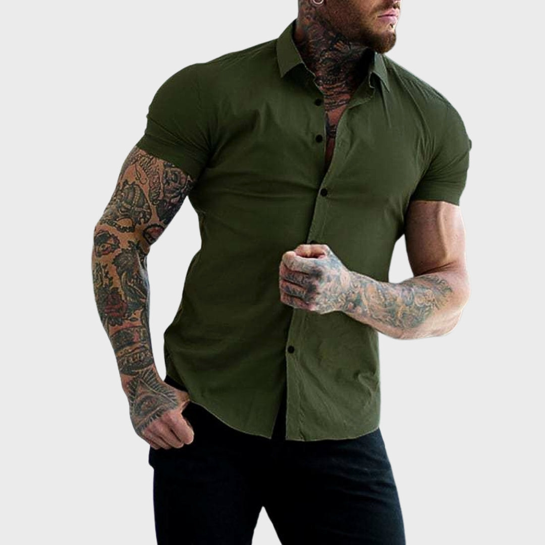 Rikardo - Lühikesed Varrukad Slim Särgid