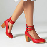 Kasilda - Paksu taldaga ankle strap sandaalid