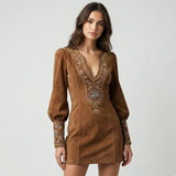 Amalia – Mini vintage kleit sueded broderiaga