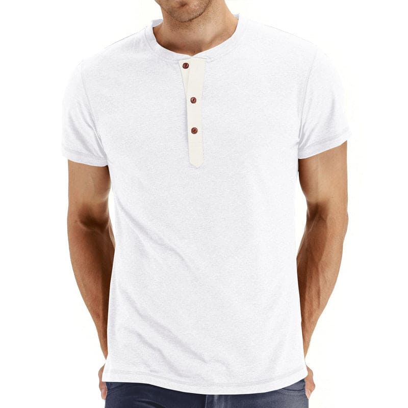 T-särk Henley - Pehme Materjal Kraega