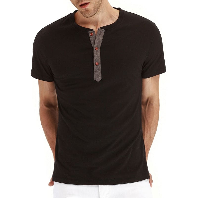 T-särk Henley - Pehme Materjal Kraega