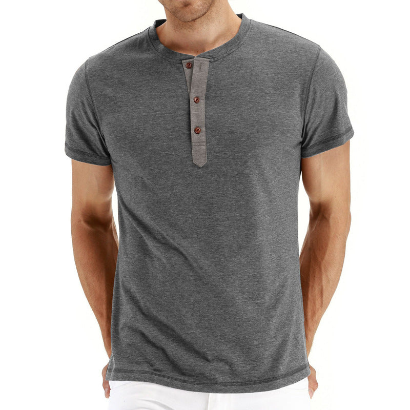 T-särk Henley - Pehme Materjal Kraega