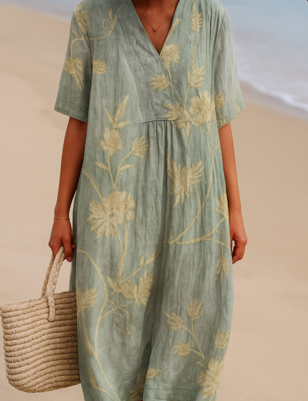 Klementiina - Sinise-Halliga Lilleline Kleid