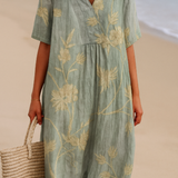 Klementiina - Sinise-Halliga Lilleline Kleid