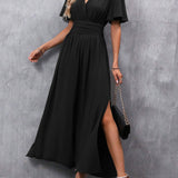 Eterna - Elegantne Must Maxi Kleit
