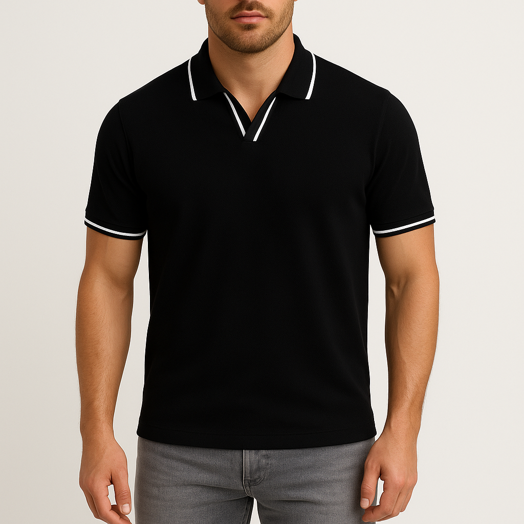 Contrastsete Detailidega Polo Särk