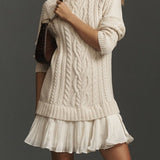 Ivory Mini Kootud Kleid