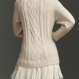 Ivory Mini Kootud Kleid