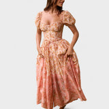 Valentina - Koralline Lilled Kleid