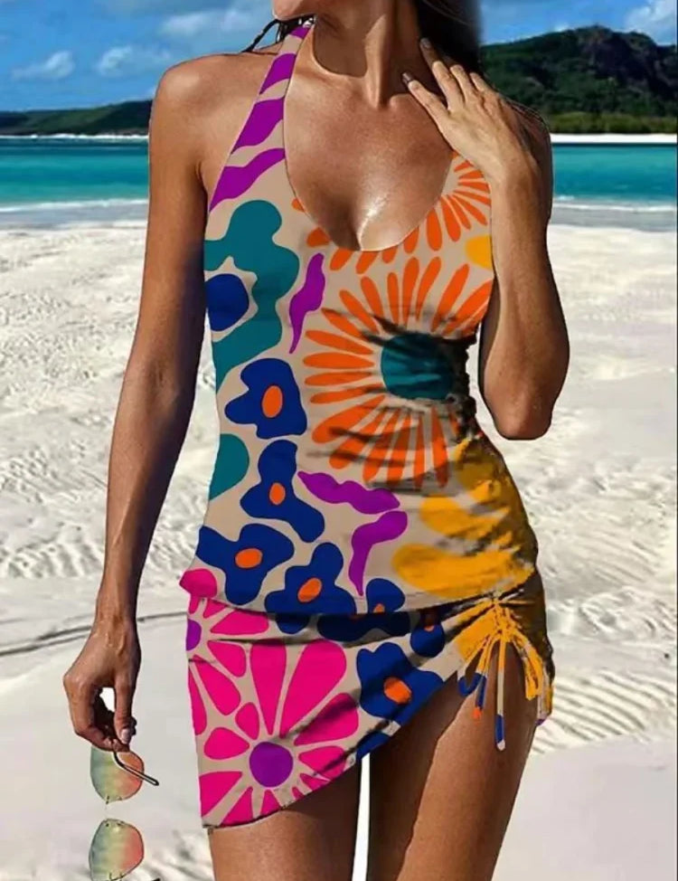 Filipa - Lillene tankini koos lameda kõhuefektiga pükstega