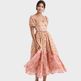 Valentina - Koralline Lilled Kleid