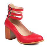 Kasilda - Paksu taldaga ankle strap sandaalid