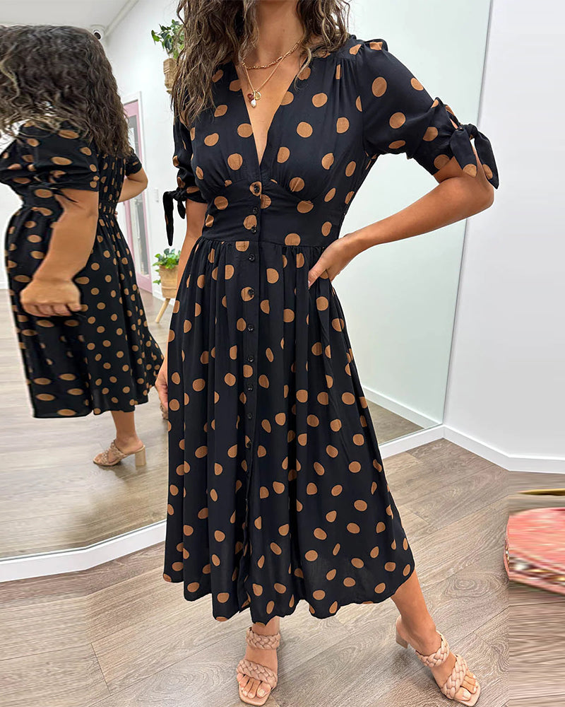 Monika - Elegantne Täpiline Kleid