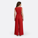 Leena - Elegantne Lühikeste Varrukatega Lai Jumpsuit