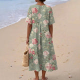 Kameliia - Retro Lilleline Midi Kleid