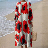 Elva - Punane Lilleline Maxi Kleid