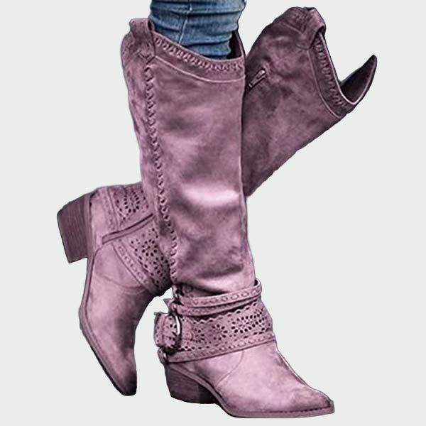 Retro Nahast Cowboy Saapad